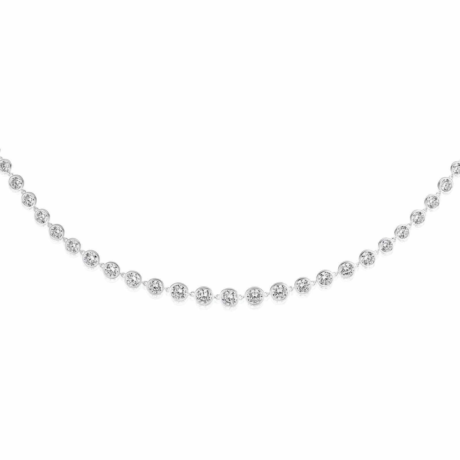 Sterling Silver Cubic Zirconia Tennis Necklace - Main Image