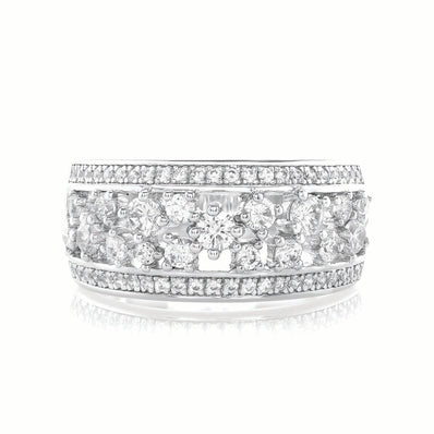 Sterling Silver Round  Cubic Zirconia Ring