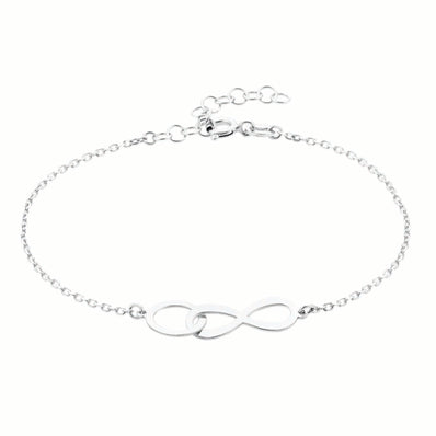 Sterling Silver  19cm Infinity Circle Link Bracelet