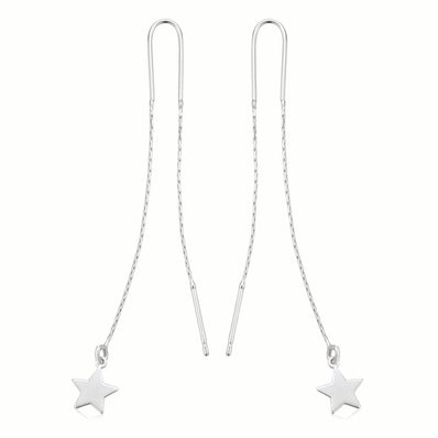 Sterling Silver Star Threader Earrings
