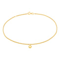 9ct Yellow Gold & Silver-filled 27cm Heart Drop Anklets