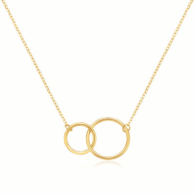 9ct Yellow Gold 42cm Double Circle Necklace