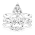 Sterling Silver  Cubic Zirconia Three Stackable Ring