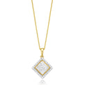 New York 14ct Yellow Gold Princess & Round Brilliant Cut 3/4 CARAT tw of Diamonds Pendant
