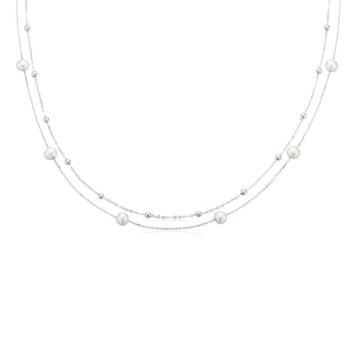 Sterling Silver 6-7mm Freshwater Pearl Necklace