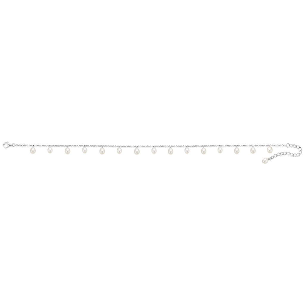 Sterling Silver 4-5mm Freshwater Pearl Anklet