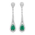 KISS Sterling Silver Pear Cut Green Cubic Zirconia Made with Swarovski Elements  Drop Earrings