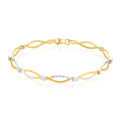 9ct Yellow Gold 19CM Diamond Bracelet