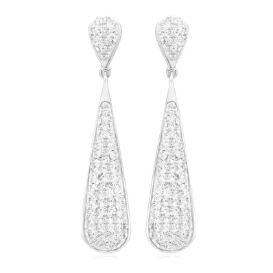 Eclipse  Sterling Silver and Austrian Crystal Drop Earrings