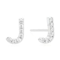 Sterling Silver with Cubic Zirconia Initial Stud Earrings