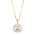 New York 14ct Yellow Gold with Princess & Round Cut 1/3 CARAT tw of Diamond Pendant