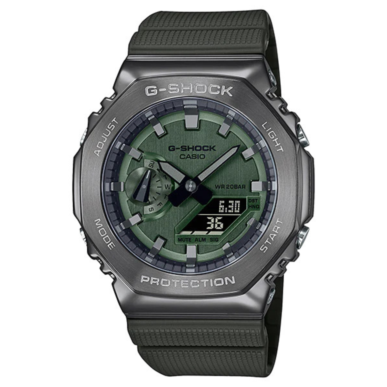 Casio G Shock Resin Stainless Steel Watch GM2100B 3A