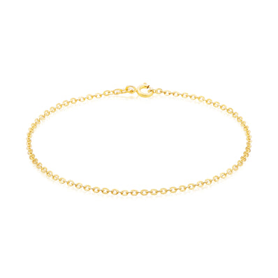 9ct Yellow Gold & Silver-filled 19cm Round Belcher 40g Bracelet