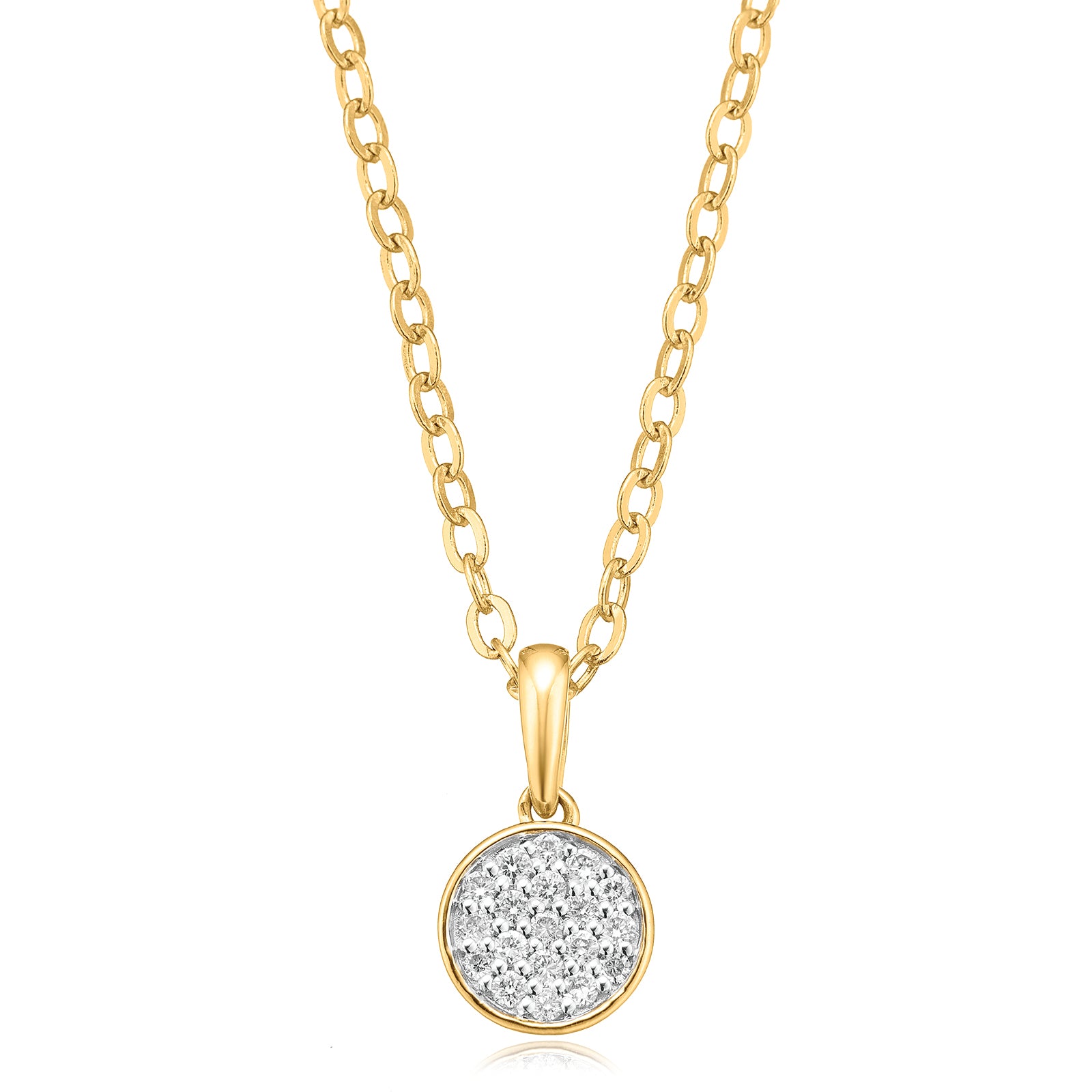 Celebration 9ct Yellow Gold with Round Brilliant Cut 0.10 CARAT tw of Lab Grown Diamond Pendant