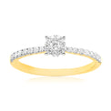 Celebration 9ct Yellow Gold with Round Brilliant Cut 0.37 CARAT tw of Lab Grown Diamond Engagement Ring