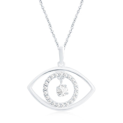 Celebration Sterling Silver with Round Brilliant Cut 1/4 CARAT tw of Lab Grown Diamond Pendant