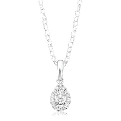 Celebration Sterling Silver with Round Brilliant Cut 0.14 CARAT tw of Lab Grown Diamond Pendant
