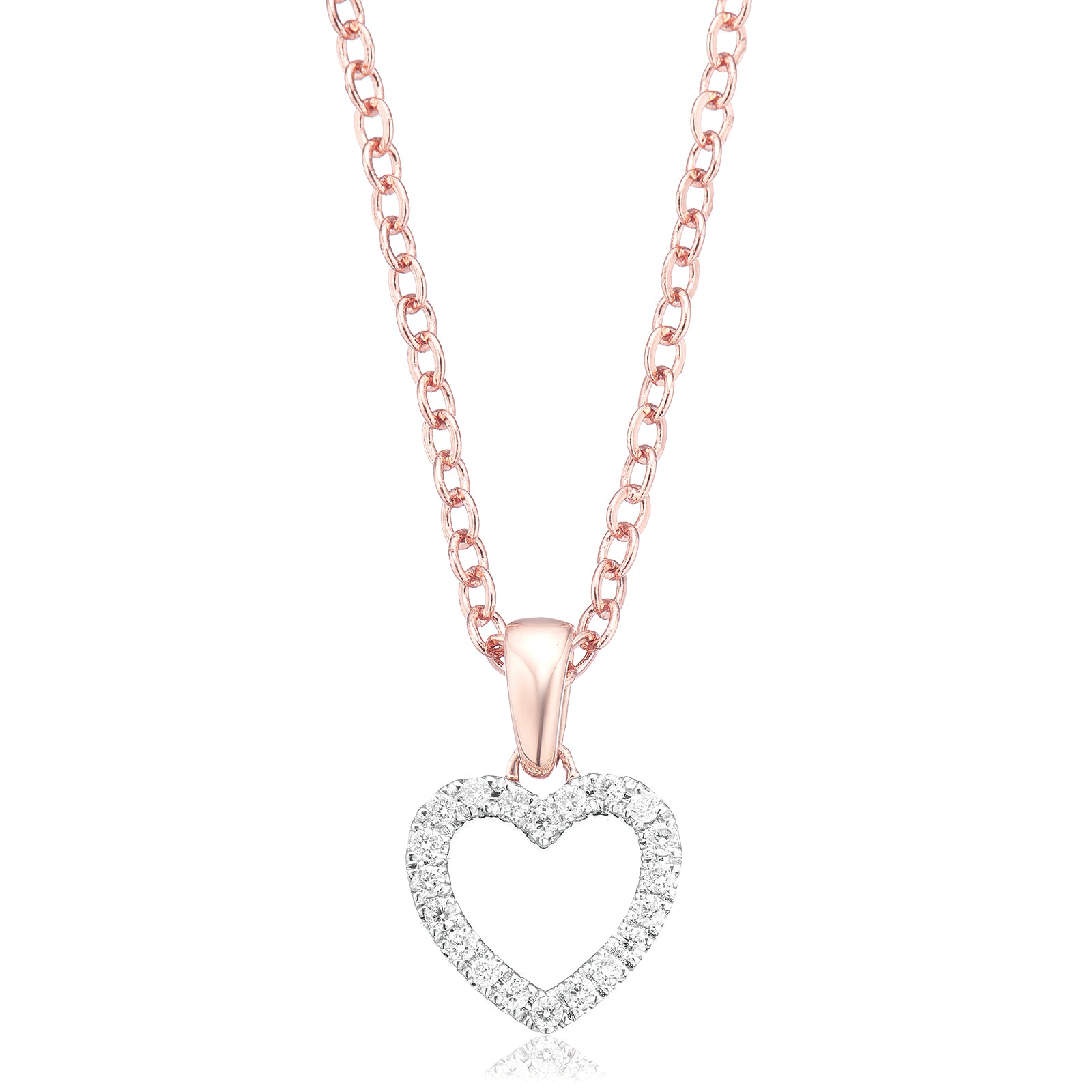 Celebration 9ct Rose Gold with Round Brilliant Cut 0.10 CARAT tw of Lab Grown Diamond Pendant