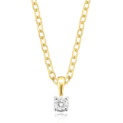 Celebration 9ct Yellow Gold with Round Brilliant Cut 0.10 CARAT tw of Lab Grown Diamond Pendant