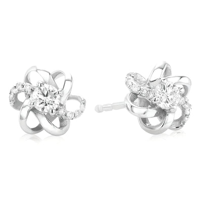 Celebration Sterling Silver with Round Brilliant Cut 0.25 ct tw of Lab Grown Diamonds Studs