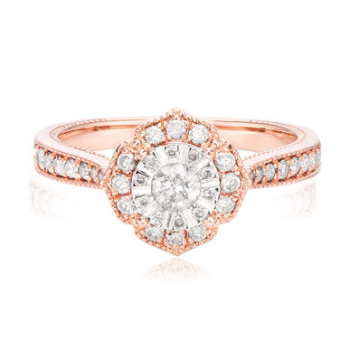 Paris 14ct Rose Gold with Round Brilliant Cut 1/2 CARAT tw of Diamond Engagement Ring