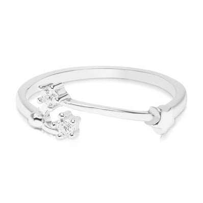 Sterling Silver with Round Brilliant Cut Cubic Zirconia ARIES Zodiac Ring