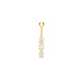 9ct Yellow Gold with Cubic Zicornia Dangle Belly Stud
