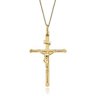 9ct Yellow Gold 47mm Crucifix Pendant