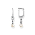 Thomas Sabo Hoop Earrings Links With Pearl Silver
