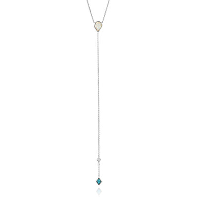Ania Haie Sterling Silver Turquoise And Opal Colour Necklace