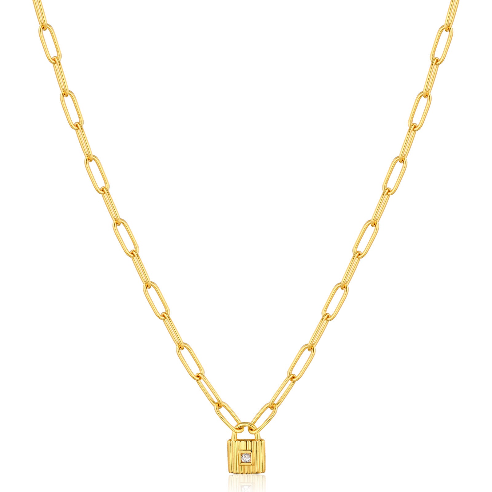 Ania Haie Sterling Silver & Gold Plated Chunky Chain Padlock Necklace