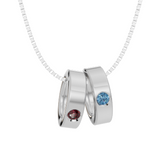 Personalised 2 Birthstones Ring Pendant Set