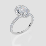 9ct White Gold Oval Cut 2.12 Carat tw of Lab-Grown Diamonds Ring
