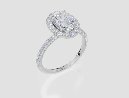 9ct White Gold Oval Cut 2.12 Carat tw of Lab-Grown Diamonds Ring
