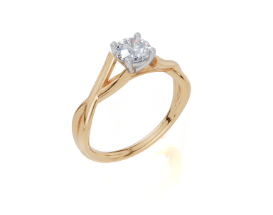 9ct Yellow Gold Round Cut 0.50 Carat of Lab-Grown Diamond Ring