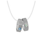 Personalised 2 Birthstones Ring Pendant Set