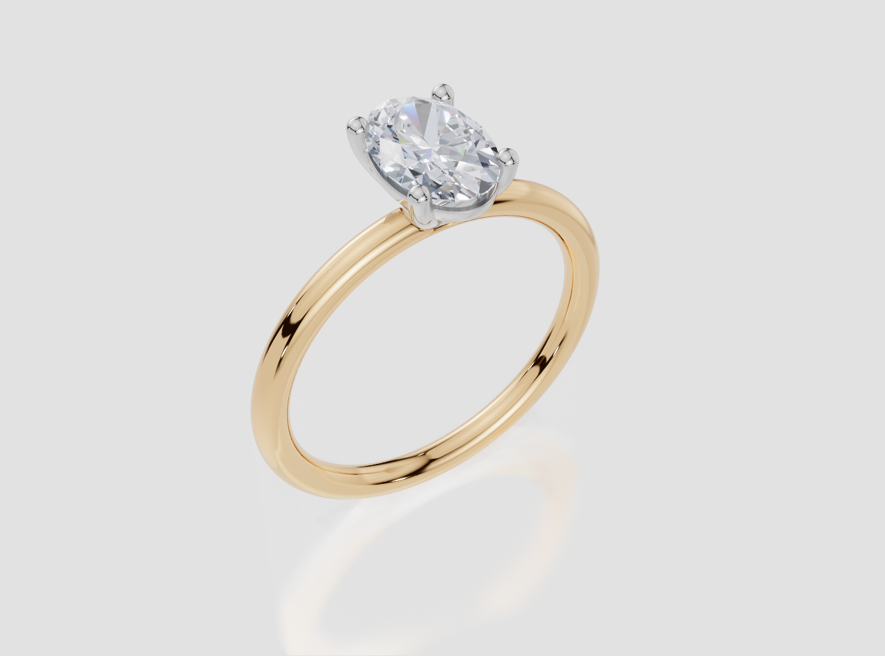 9ct Yellow Gold Oval Cut 1.00 Carat of  Diamond Ring