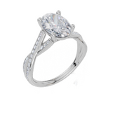 9ct White Gold Oval Cut 2.24 Carat tw of  Diamonds Ring
