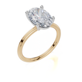 9ct Yellow Gold Oval Cut 3.00 Carat of Lab-Grown Diamond Ring