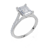 18ct White Gold Emerald Cut 2.33 Carat tw of Lab-Grown Diamonds Ring