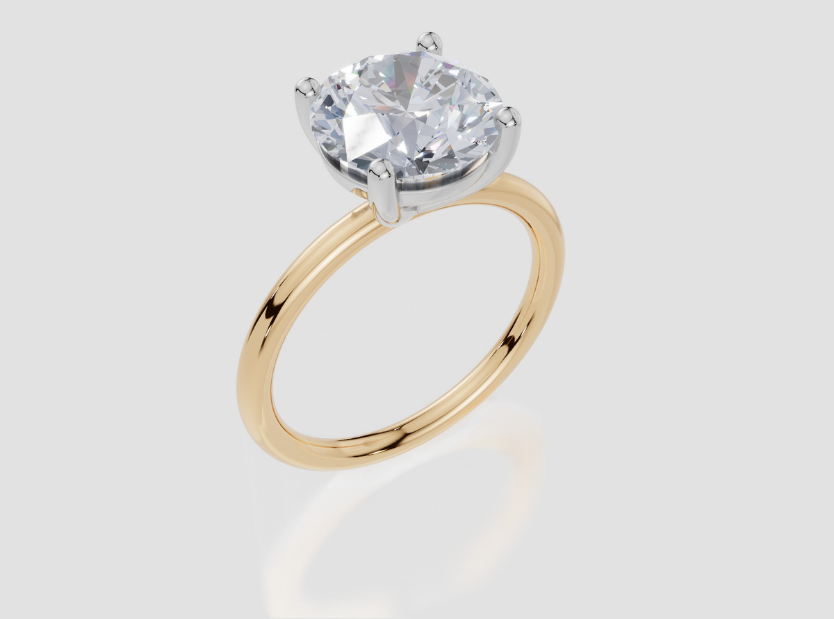 18ct Yellow Gold Round Cut 3.00 Carat of Lab-Grown Diamond Ring