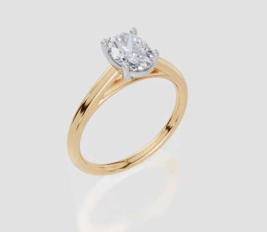18ct Yellow Gold Oval Cut 1.00 Carat of Lab-Grown Diamond Ring