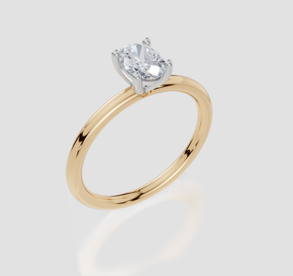 9ct Yellow Gold Oval Cut 0.50 Carat of  Diamond Ring