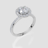 9ct White Gold Round Cut 1.59 Carat tw of  Diamonds Ring