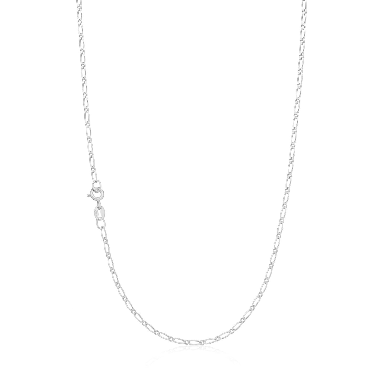 Sterling Silver 40cm 1:1 Figaro Chain
