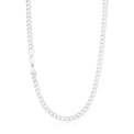 Sterling Silver 55cm Curb Bevelled Chain