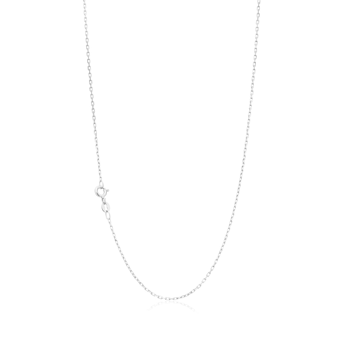 18ct White Gold 45cm Cable Chain