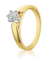Solitaire 9ct Two Tone Gold Round Cut 0.50 Carat tw Diamond Ring