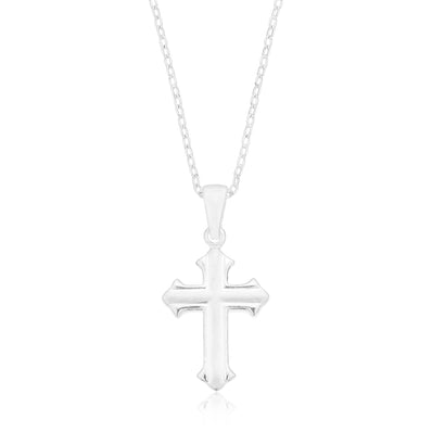 Sterling Silver 15x25mm Polished Cross Pendant