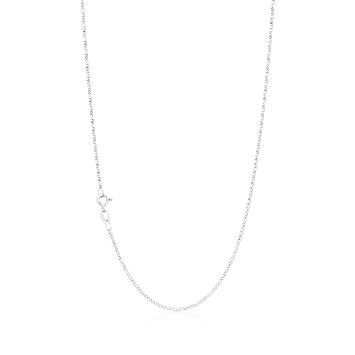 18ct White Gold 50cm Curb Chain